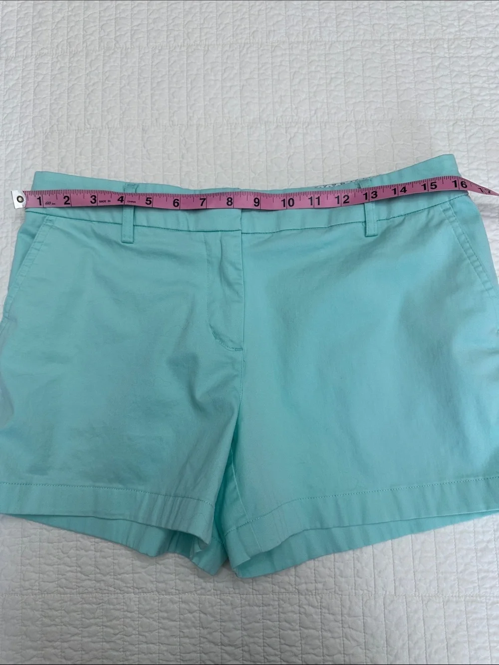 Cambridge Dry Goods Aqua Chino Shorts size 8 cotton stretch blend EUC